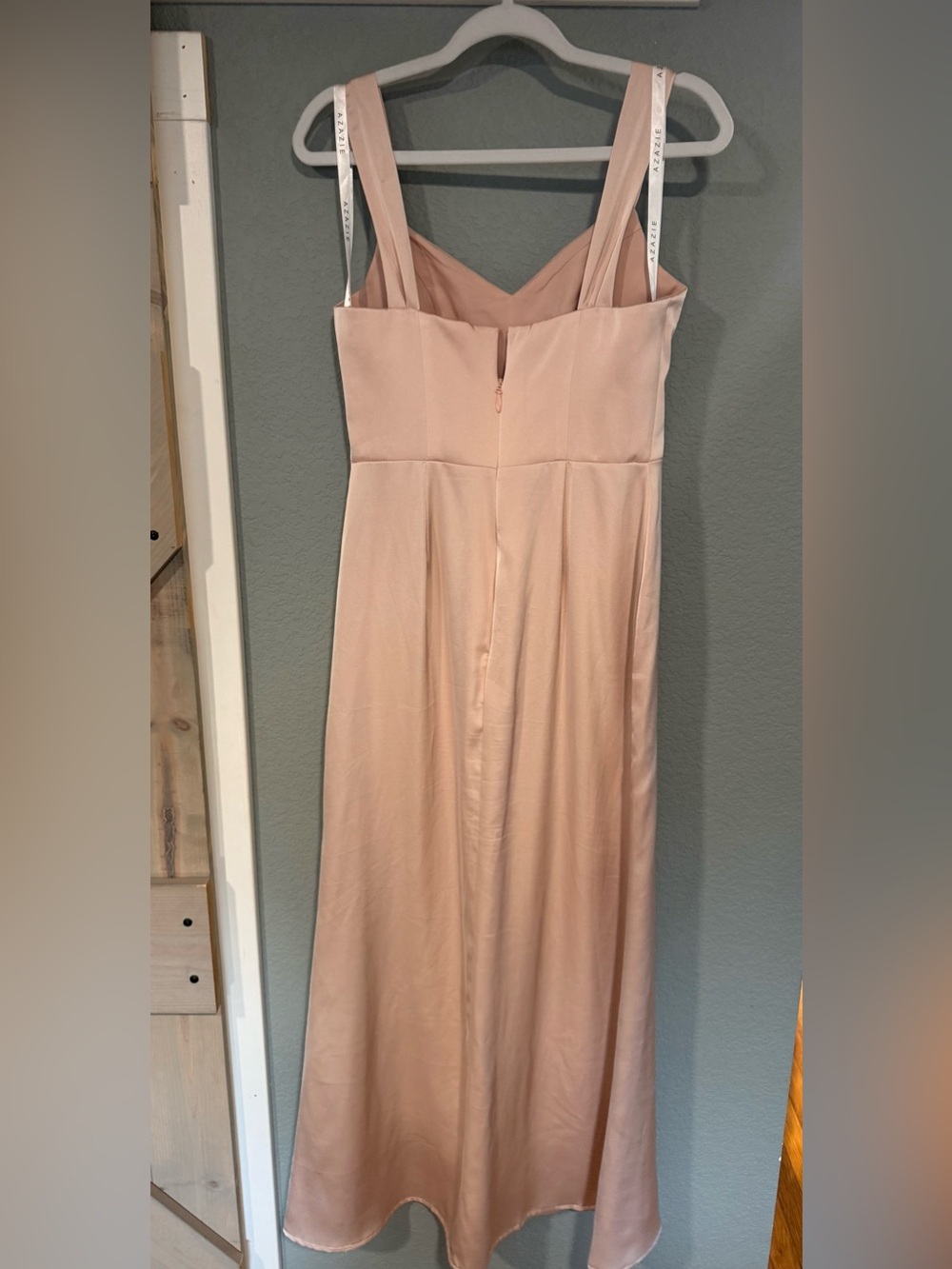 Azazie Denice Stretch Satin Maxi Dress - Picture 3 of 5